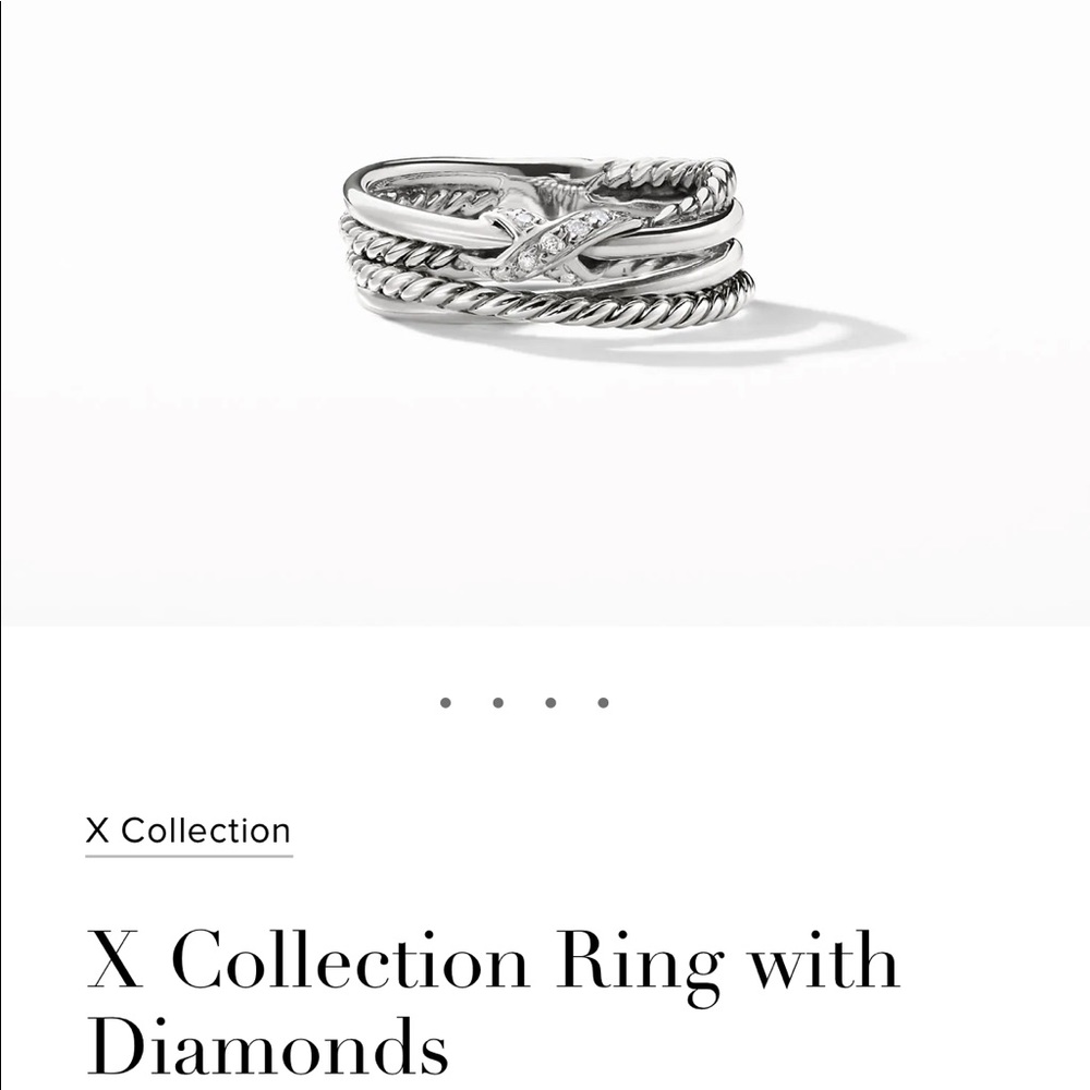 David Yurman X Collection ring with diamonds
